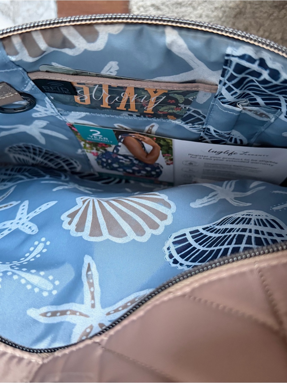 Lug Paddle Tote Bag in Sought After Sand Taupe with Seashore Interior - NWT - Picture 8 of 8